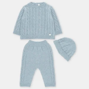 CONJ. 3 PIEZAS CANALE "SHEFFIELD" CELESTE