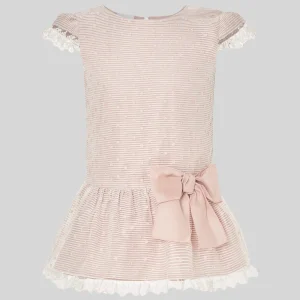 VESTIDO  C/ PUNTILLA BAJO Y MANGAS "CEREMONIA V23"