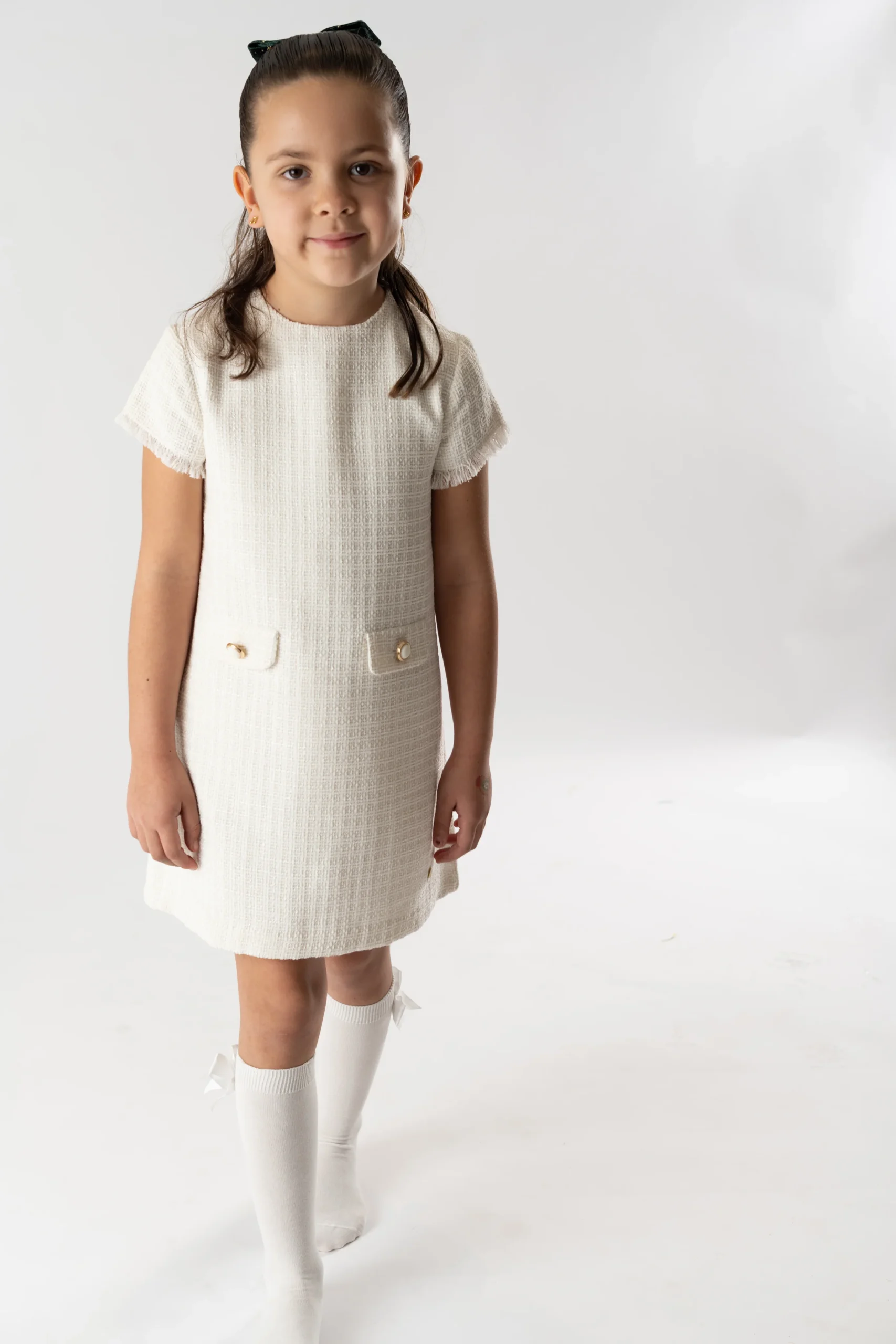 VESTIDO INFANTIL "DERBY" CRUDO - Imagen 6