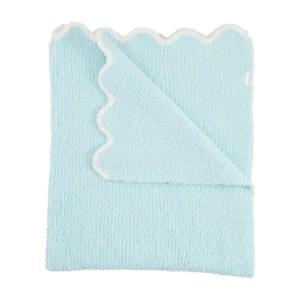 Blue Scallop Chenille Blanket