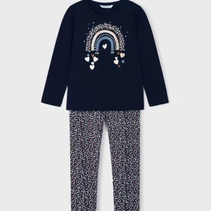 Conj. leggings arcoiris marino