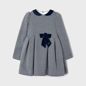 Vestido punto jacquard marino