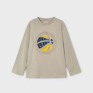 Camiseta m/l embossed "Never Give Up"