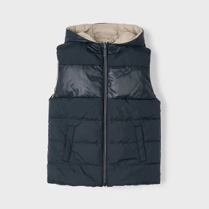 Chaleco reversible negro/beige