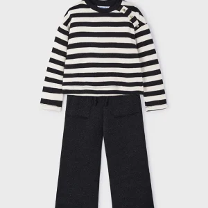 Conj. Pantalon rayas negro