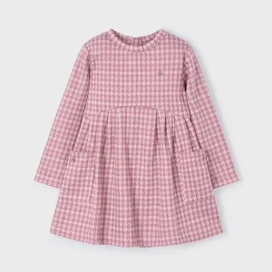 Vestido jacquard punto rosado