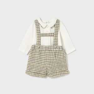 conj. Overol cuadros verde