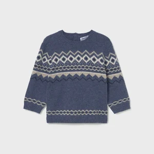 Sueter jaquard azul