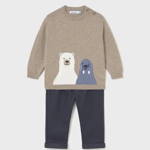 Conj. Pantalon y sueter animales noche