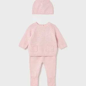 Conj. Polaina y gorro tricot cuarzo