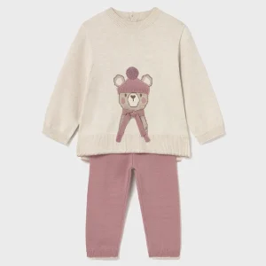 Conj. Pantalon tricot osito orquidea