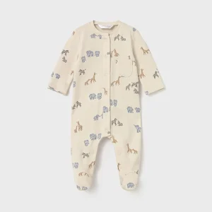 Mameluco crema estampado safari