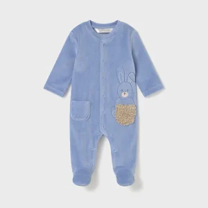 Mameluco tundosado conejito azul nube