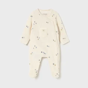 Pelele tundosado crema/cielo