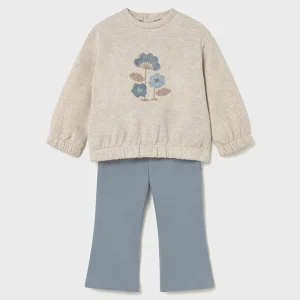 Conj. Leggings pullover flores bluebell