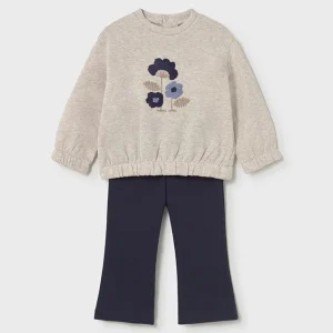 Conj. Leggings pullover flores marino