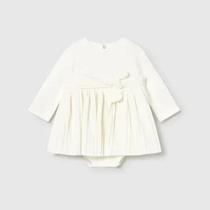 Vestido c/pelele combinado crudo