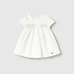 Vestido terciopelo m/c crudo