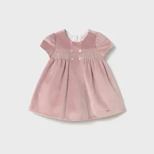 Vestido terciopelo m/c petalo