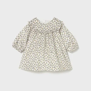 Vestido terciopelo estampado aceituna