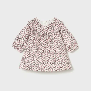 Vestido terciopelo estampado guinda