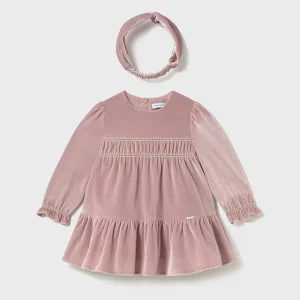 Vestido terciopelo con diadema cuarzo