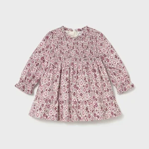 Vestido terciopelo estampado flores cuarzo