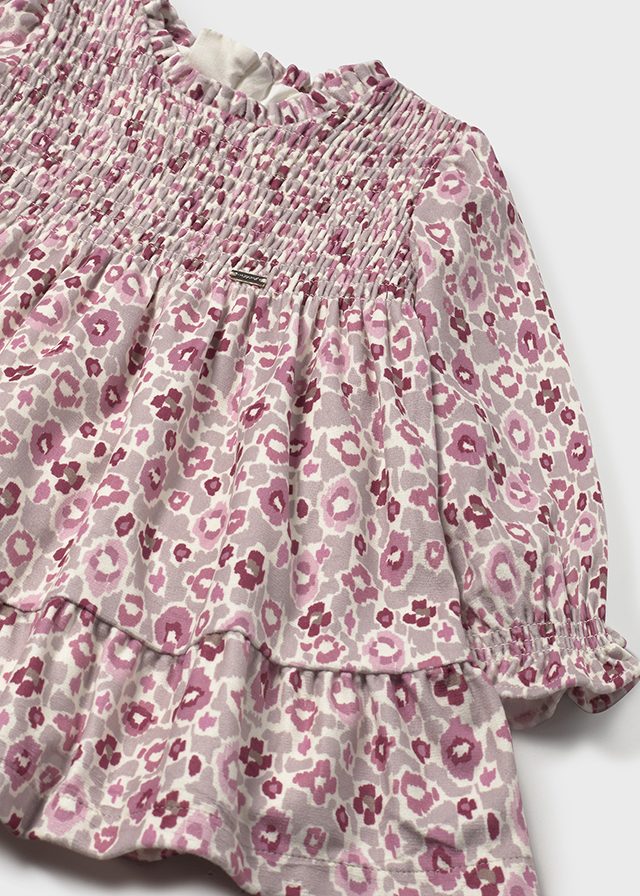 Vestido terciopelo estampado flores cuarzo - Imagen 3