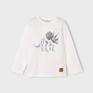 Camiseta m/l embossed dinosaurio