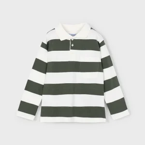 Polo m/l rayas oliva