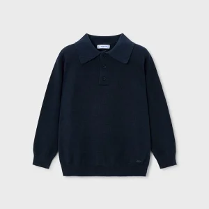 Polo m/l marino tricot