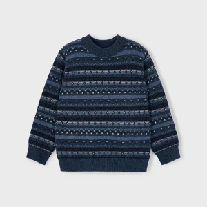 Sueter jacquard acero