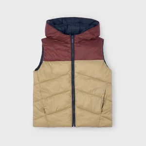 Chaleco reversible marino-vino