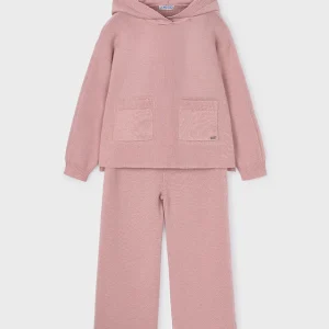 Conj. Pantalon largo tricot maquillaje rosa