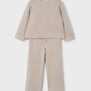 Conj. Pantalon tricot toffee