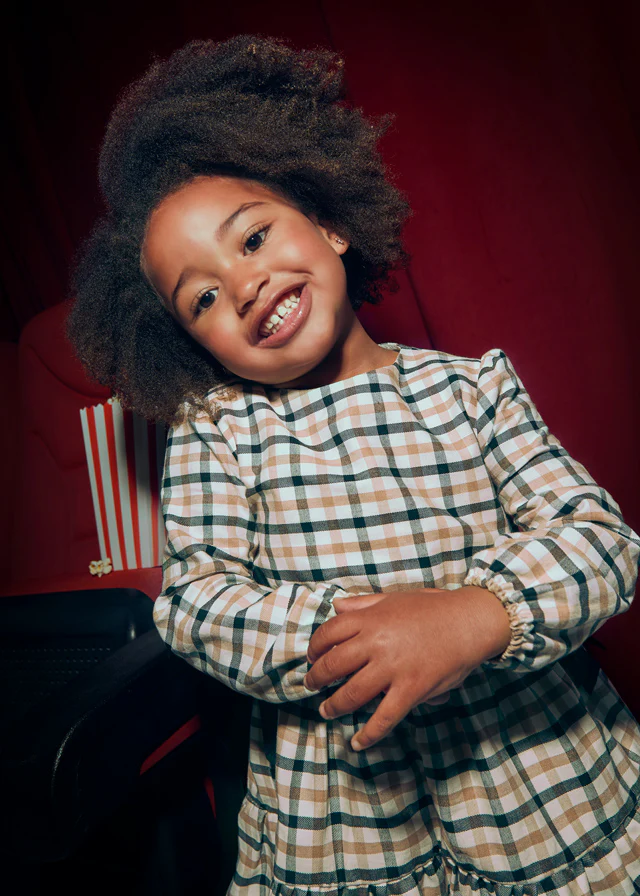 Vestido cuadros lazos negros - Imagen 4