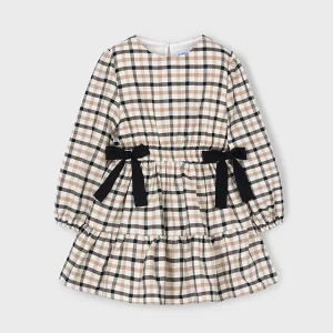 Vestido cuadros lazos negros