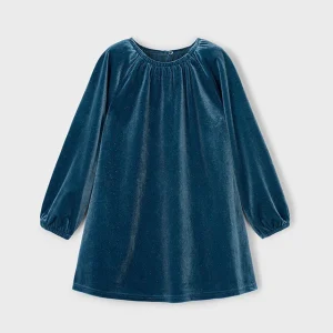 Vestido terciopelo brillo oceano