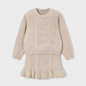 Conj. Falda tricot ochos sesamo