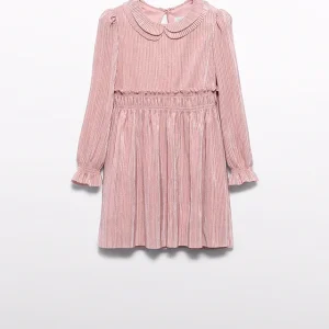 Vestido punto plisado petalo