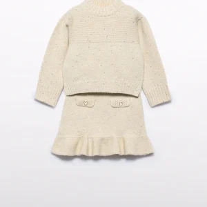 Conj. Tricot falda avena