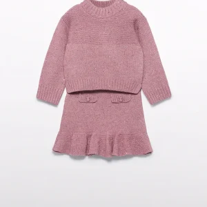 Conj. Tricot falda rosa