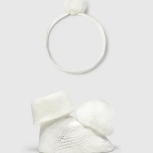 Set diadema y calcetines pompom