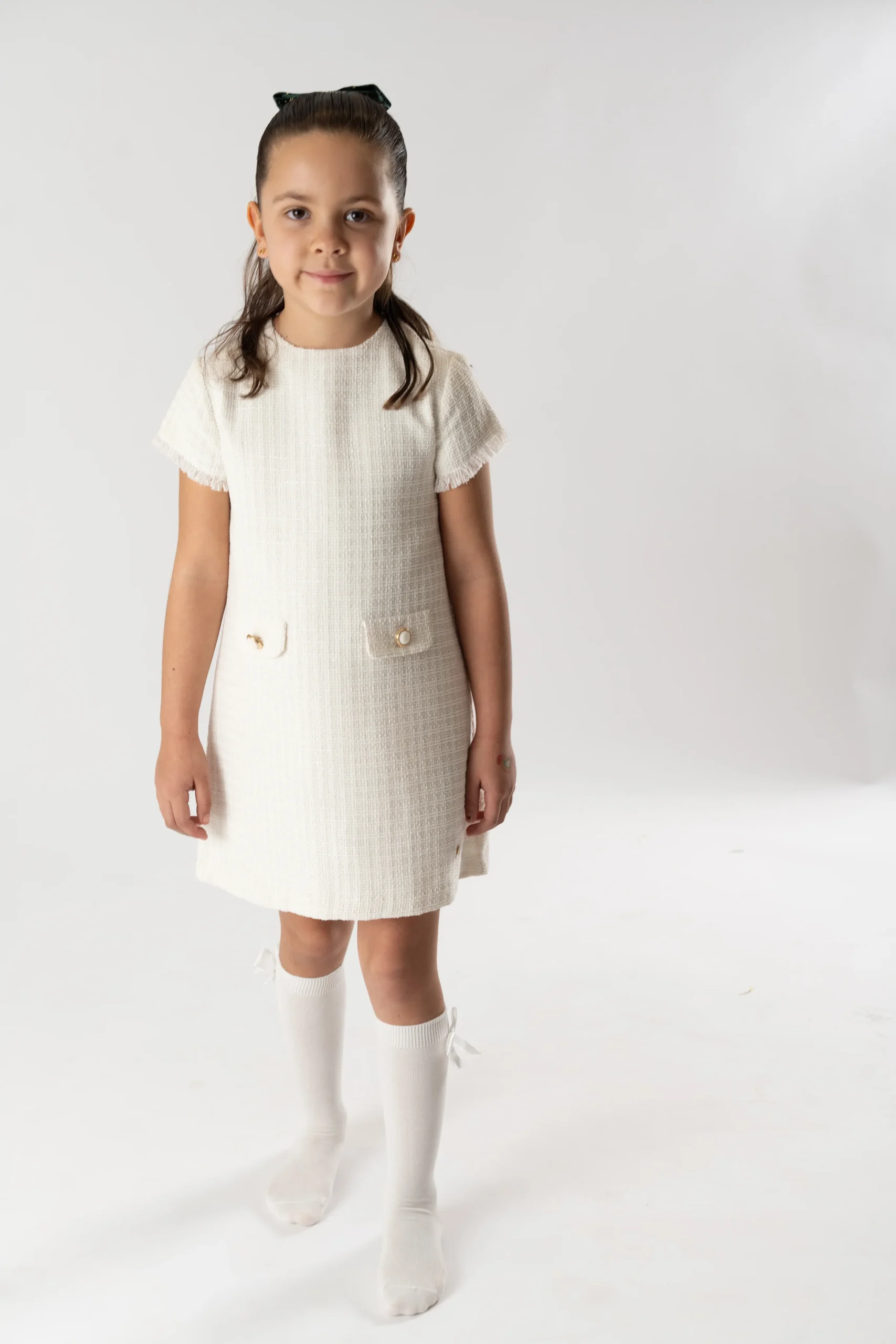 VESTIDO INFANTIL "DERBY" CRUDO - Imagen 5