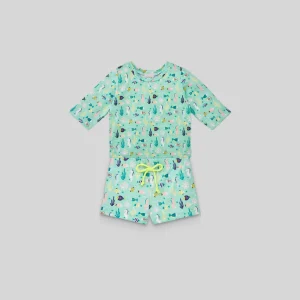 CONJ. BAÑADOR BEBE NIÑO FONDO MARINO C/ CAMISETA