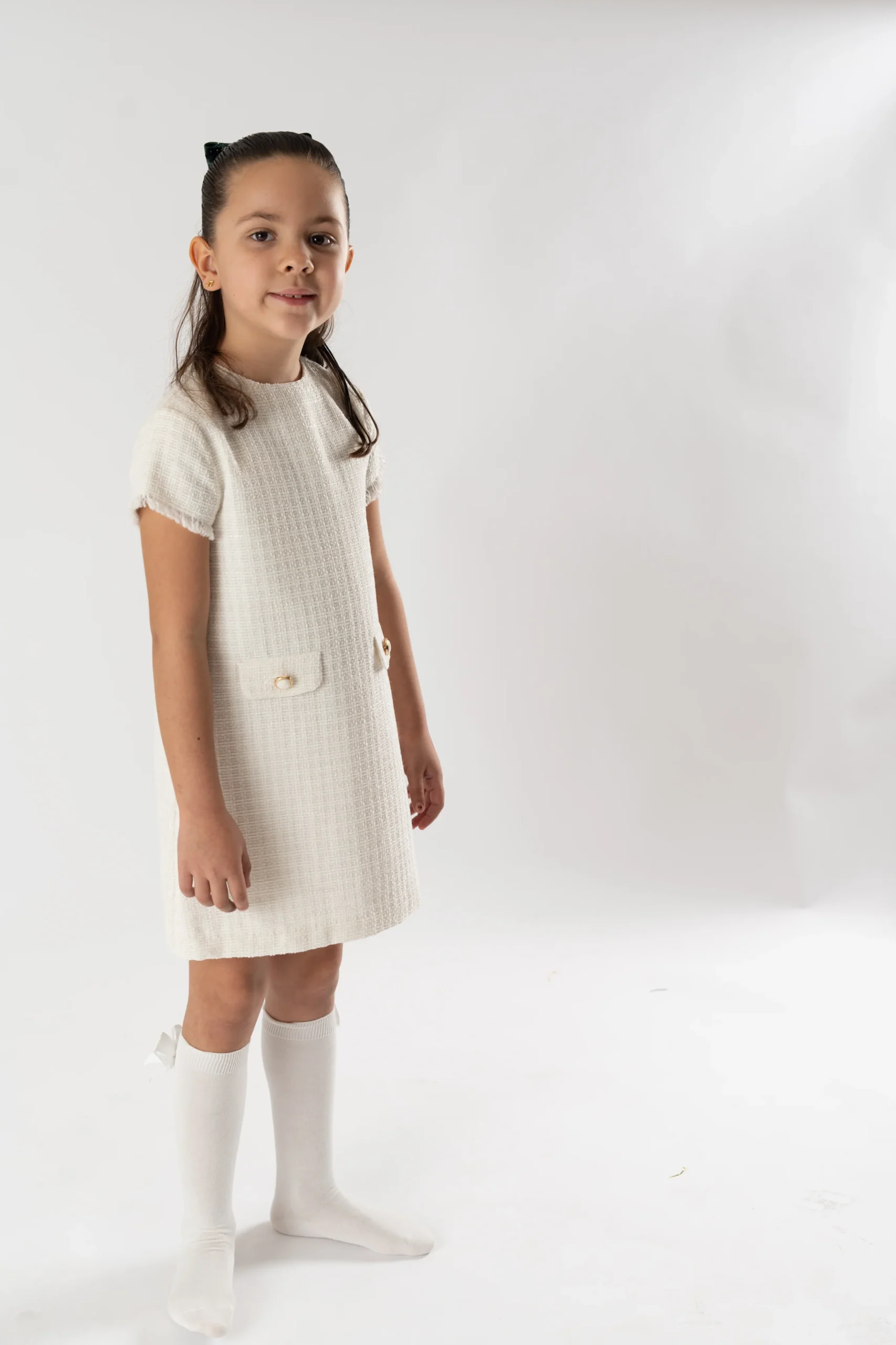 VESTIDO INFANTIL "DERBY" CRUDO - Imagen 7