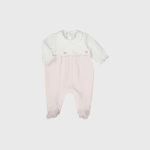 Mameluco bordado flor c/cuello