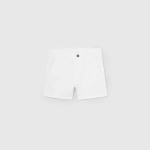 Bermuda chino sarga basica blanca