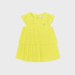 Vestido plisado citron