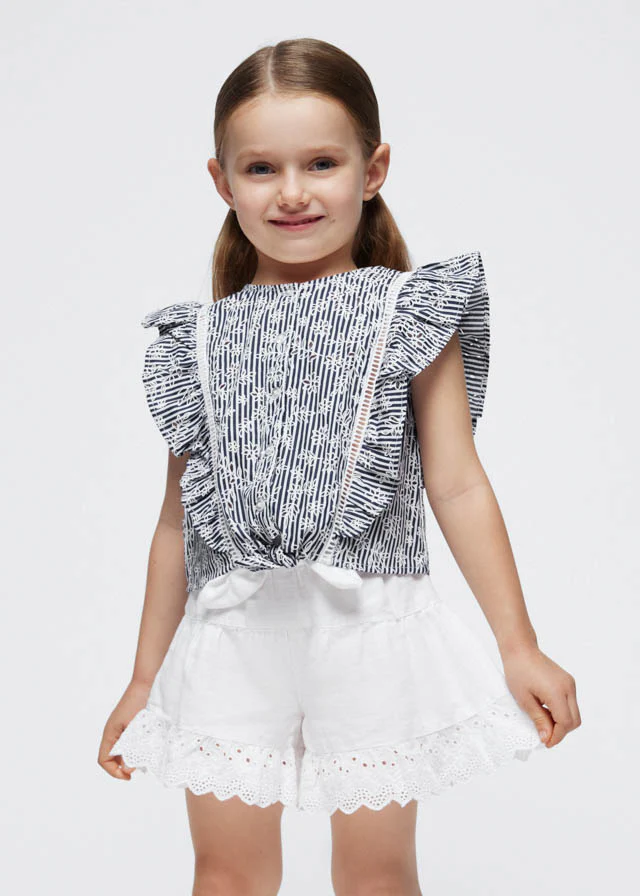 Conj. Bluson rayas y short c/ cinto - Imagen 3